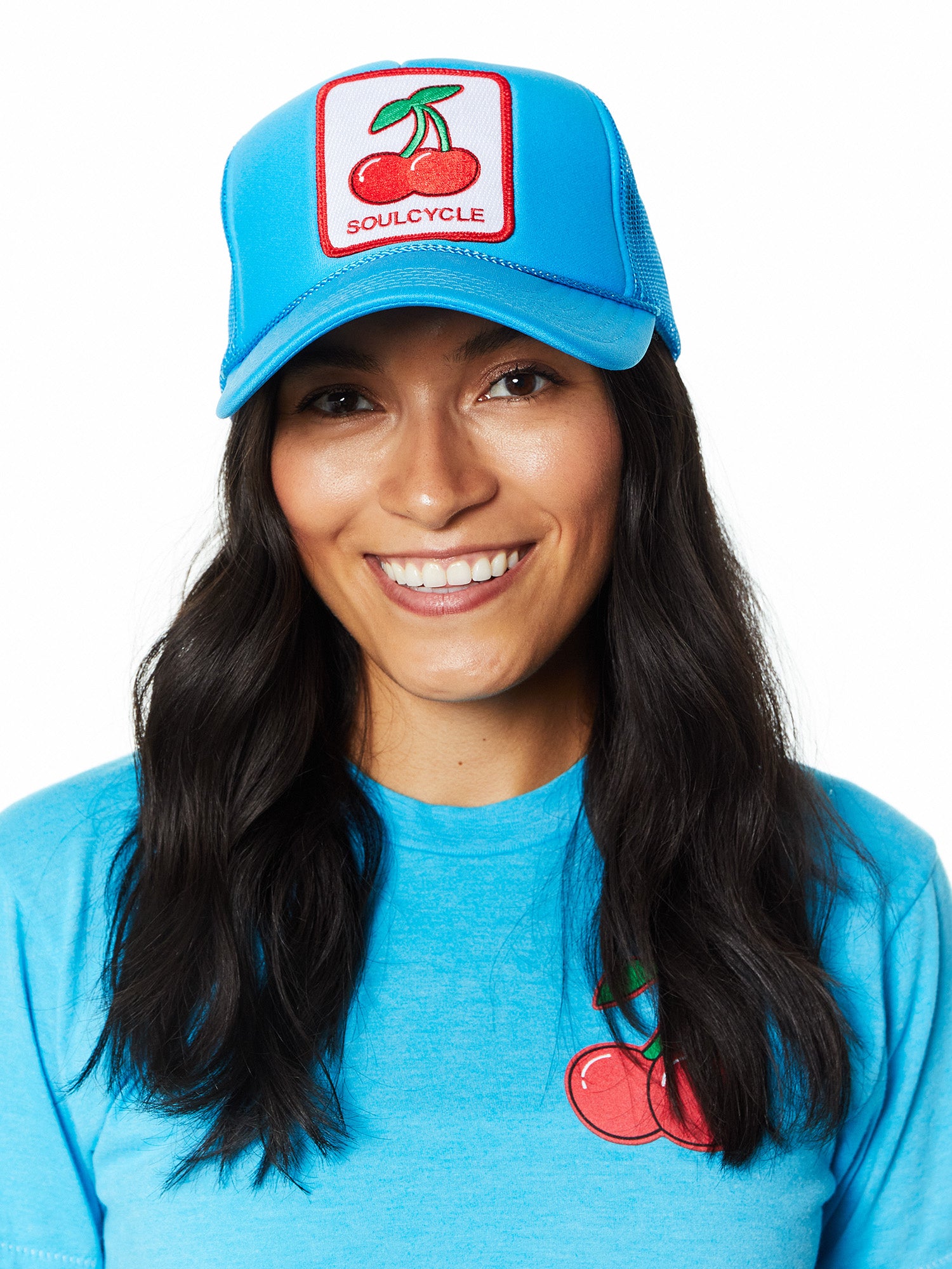 NEW AQUA Blue Hat with Cherries TOP HEADWEAR Large Cherry Hat - Mens Womens Cherries  main image 3