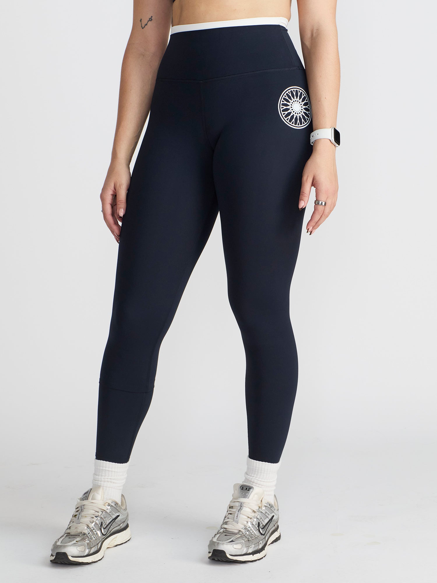 nike black high rise leggings with contrast waistband