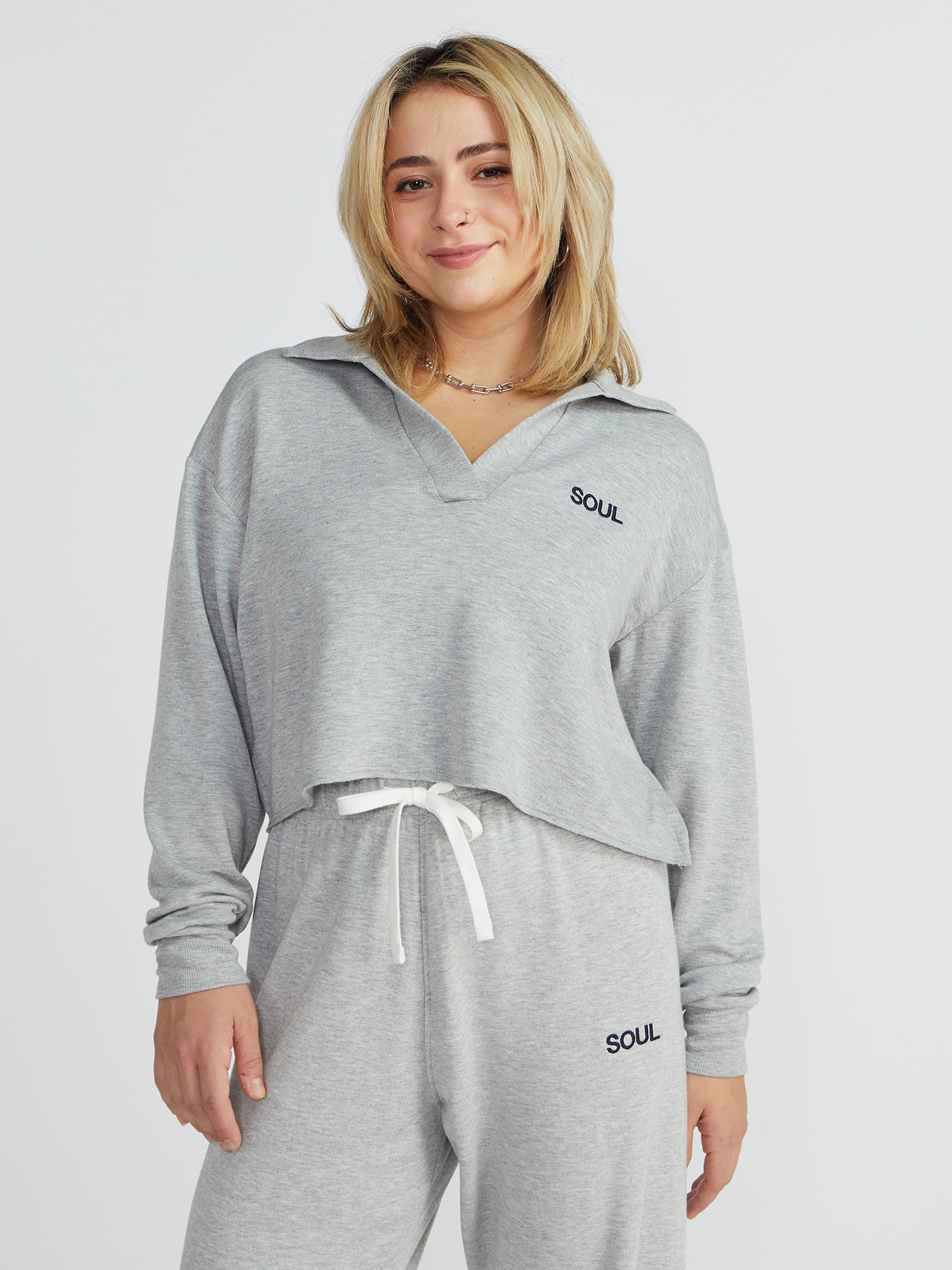 JOAN FLEECE POLO SWEATSHIRT