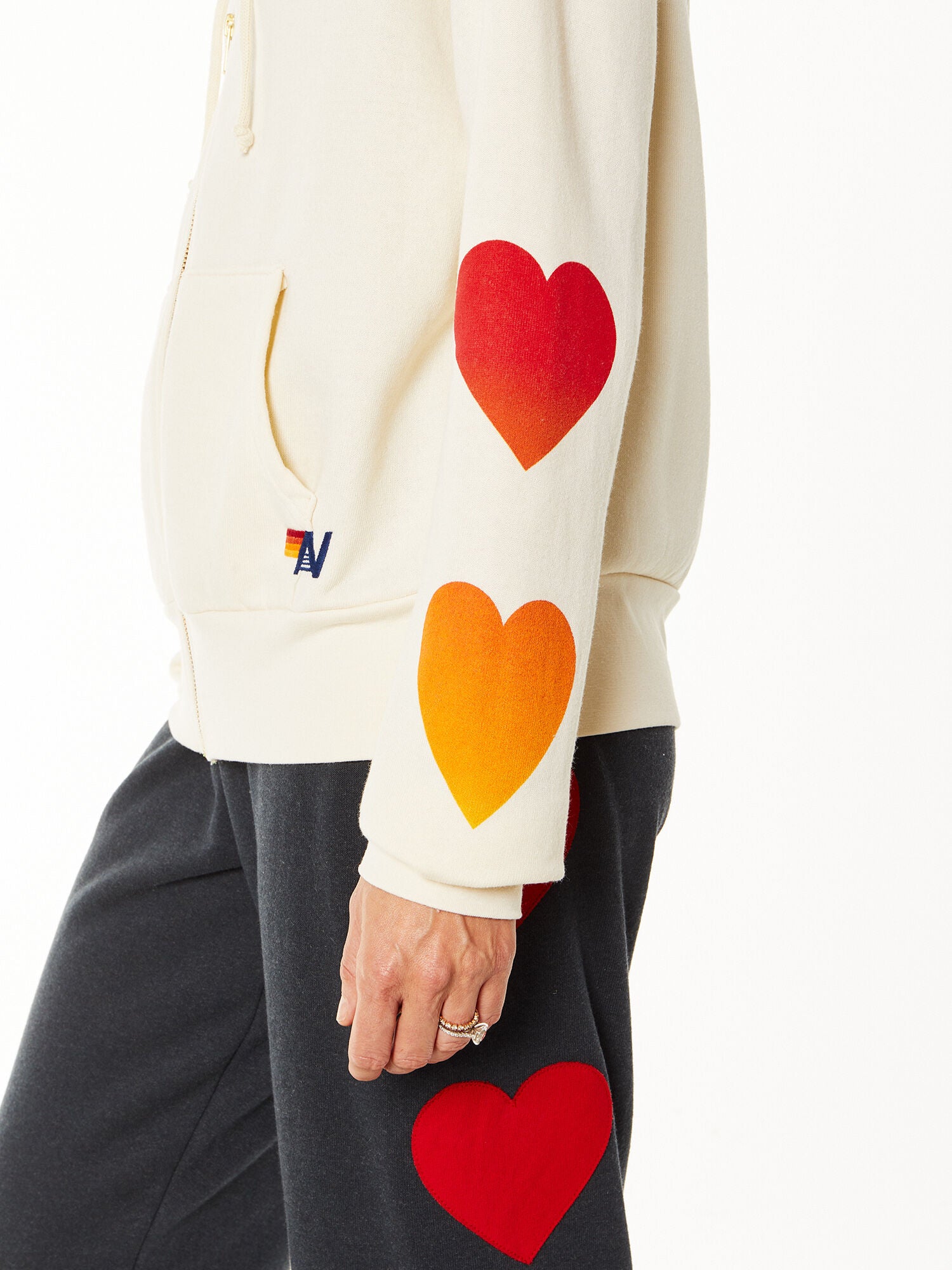 Heart Fade 4 Zip Hoodie