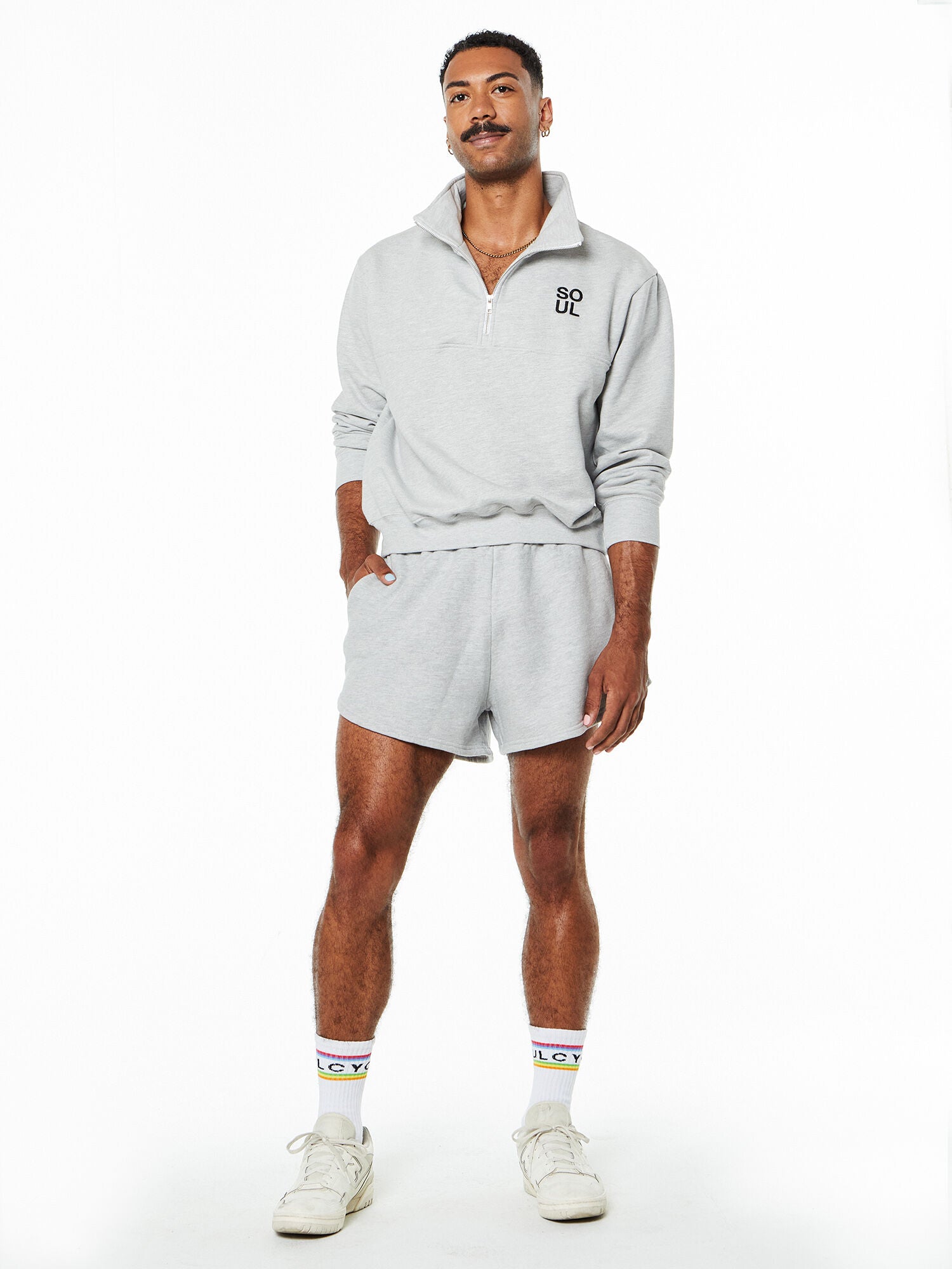 KATIE 1/4 ZIP HEATHER GREY