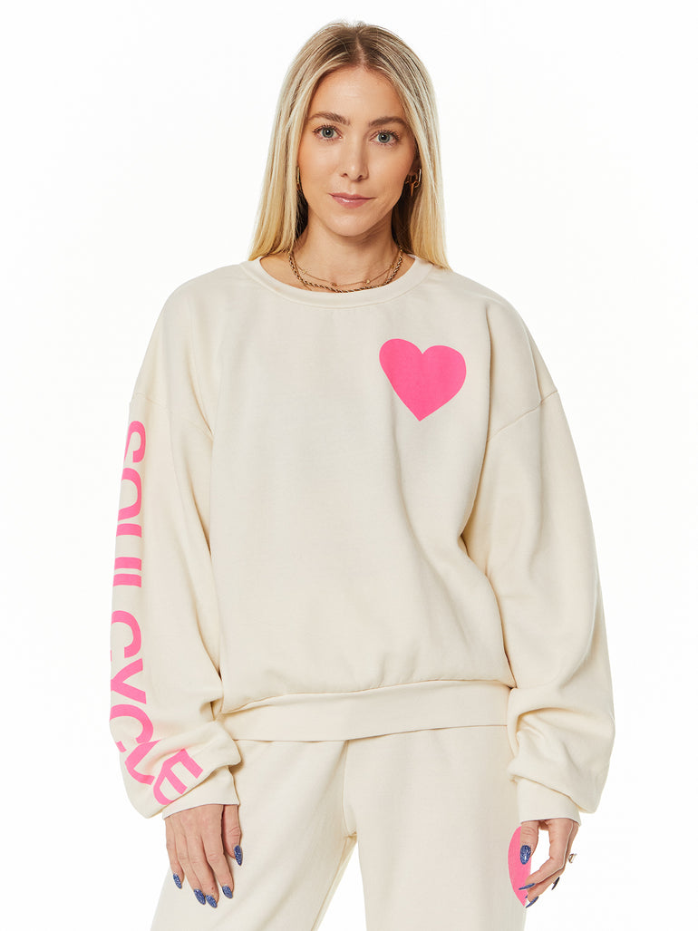 Heart Stitch Relaxed Crew Sweatshirt - Main Image
