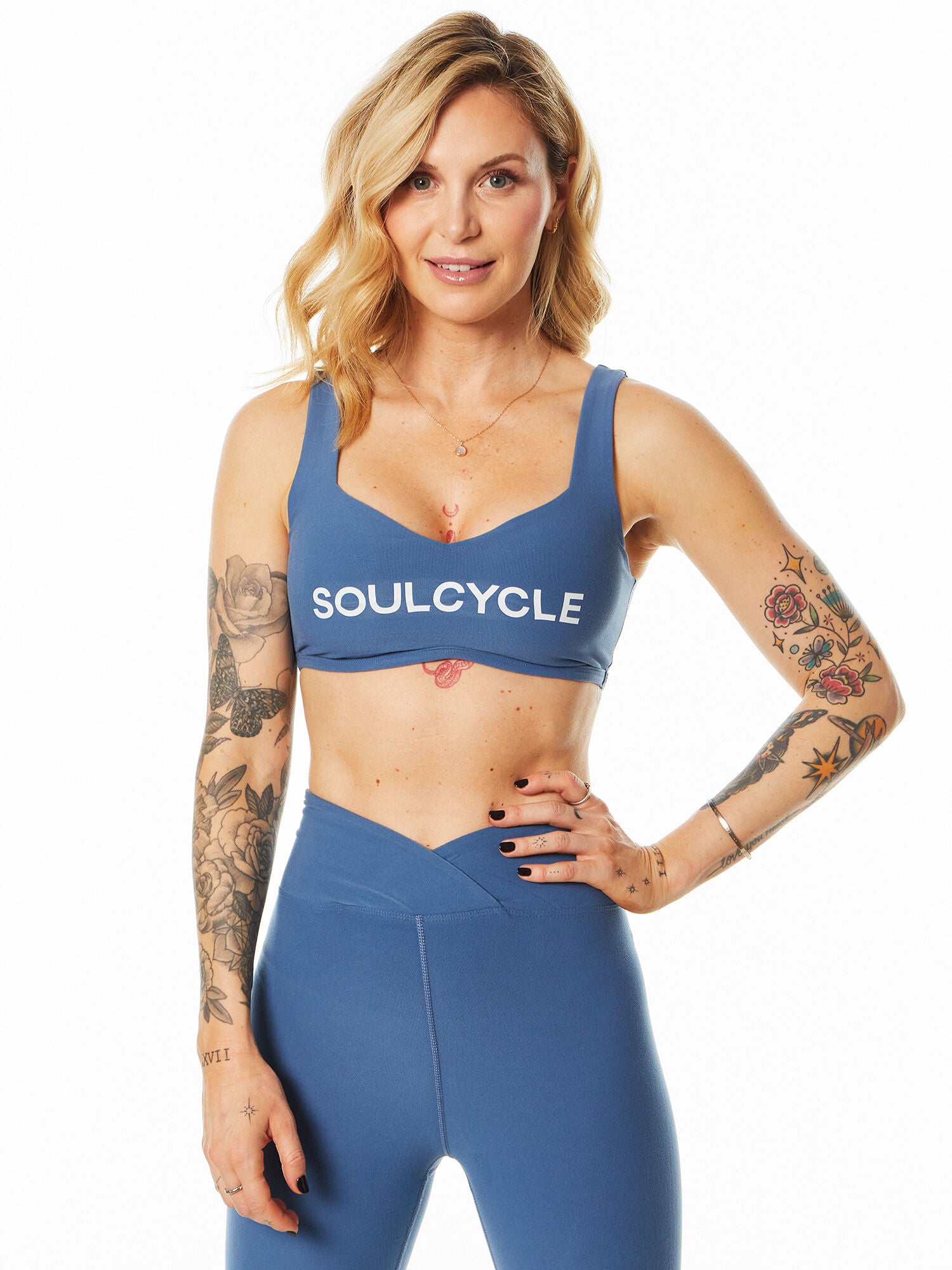 soulcycle, Intimates & Sleepwear, Nwot Soul By Soulcycle Looped X Back  Tiedye Sports Bra Blue White Neon Yellow