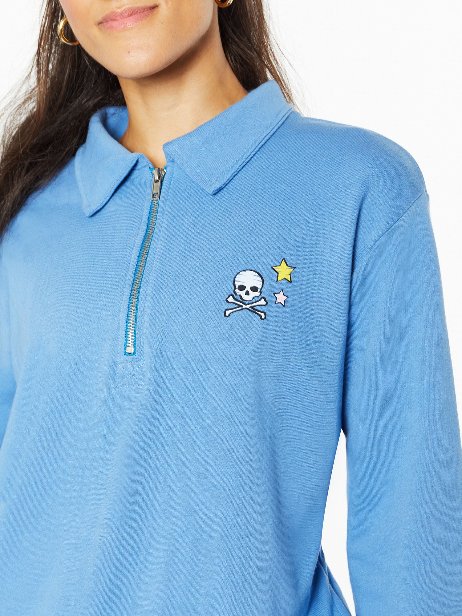 Drew 1/4 Zip Sweatshirt Blue