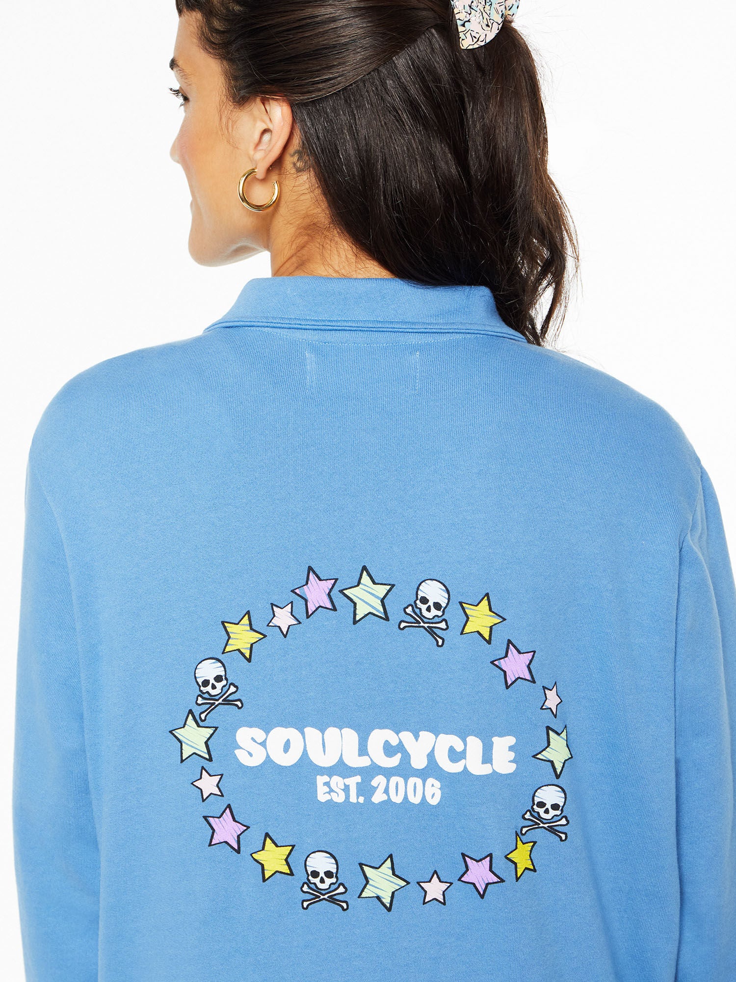 Drew 1/4 Zip Sweatshirt Blue