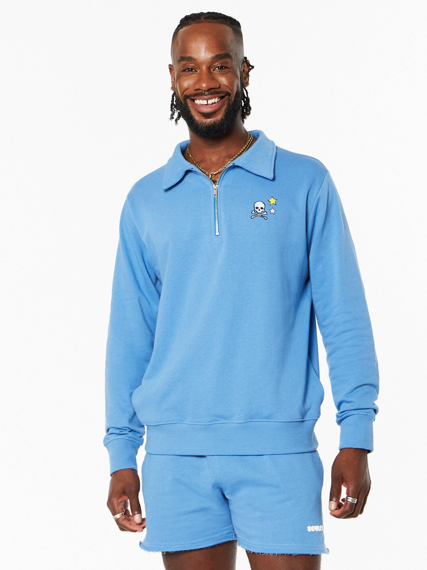Drew 1/4 Zip Sweatshirt Blue