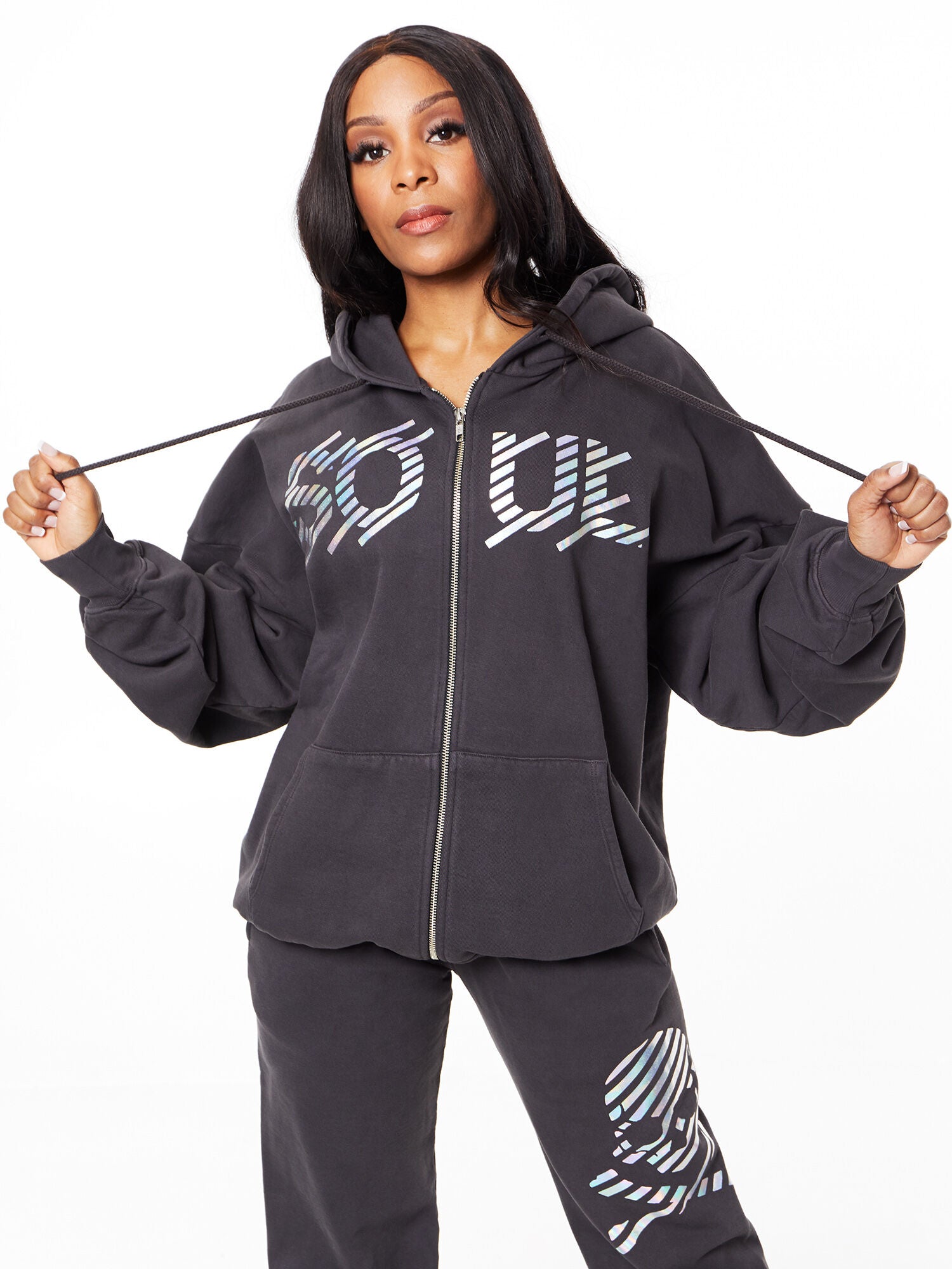 JAMES ZIP UP CHARCOAL