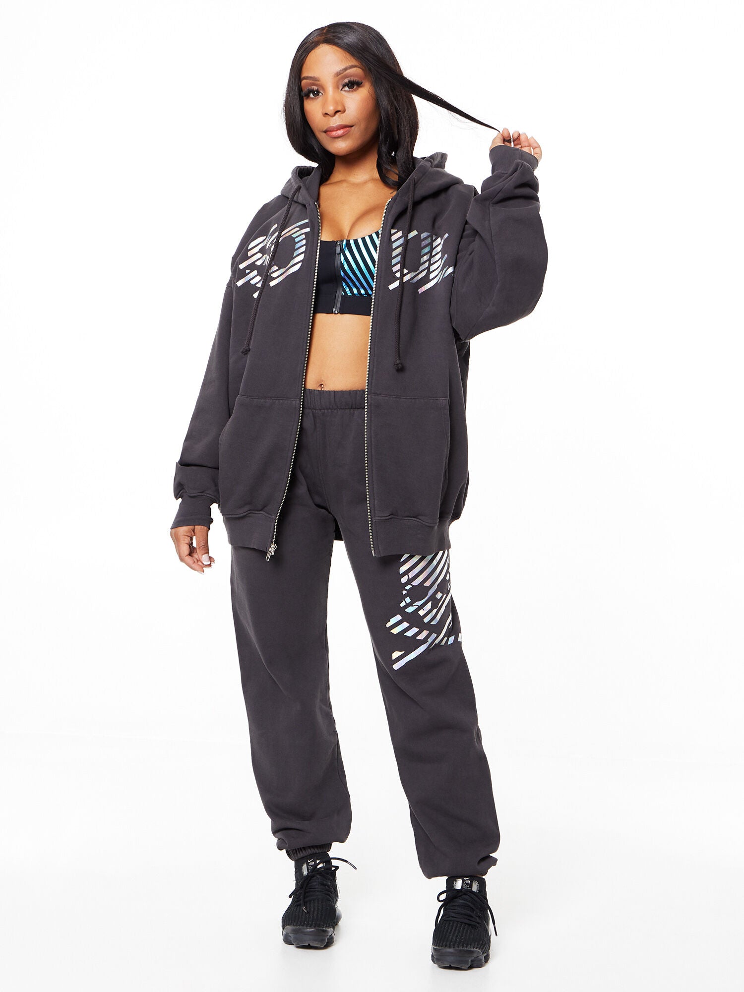 JAMES ZIP UP CHARCOAL