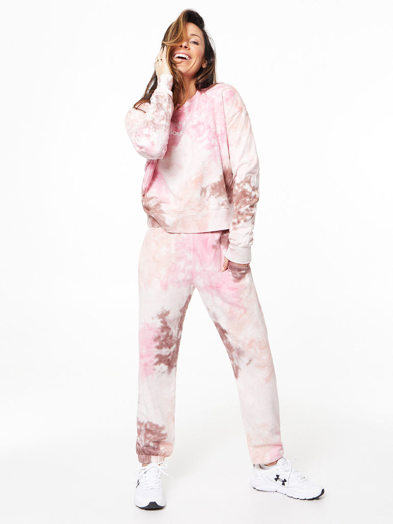 Mattie Crop Sweatshirt Pink Tie-Dye